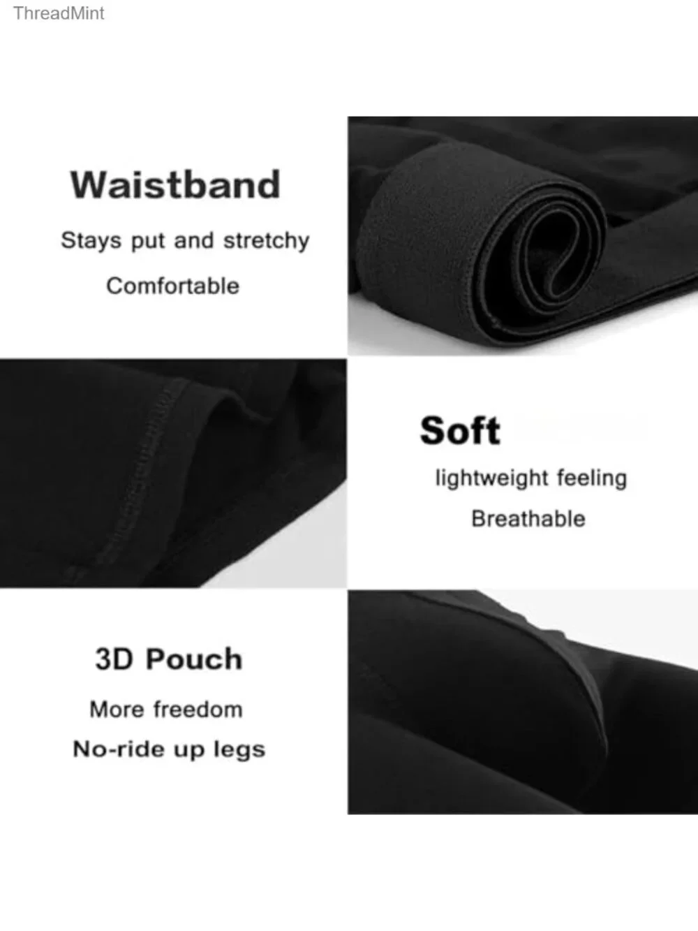 Mens Boxer Briefs 8-Pack Moisture-Wicking Stretch Underwear
